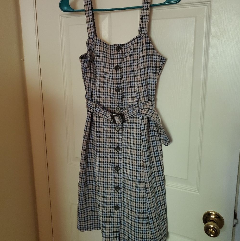 SO plaid button up dress. Size S